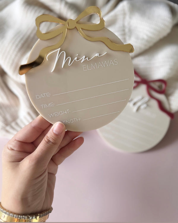 Personalised Name Baby Birth Announcement Plaque with Details – Custom Newborn Keepsake | Little Dreamers Interiors
