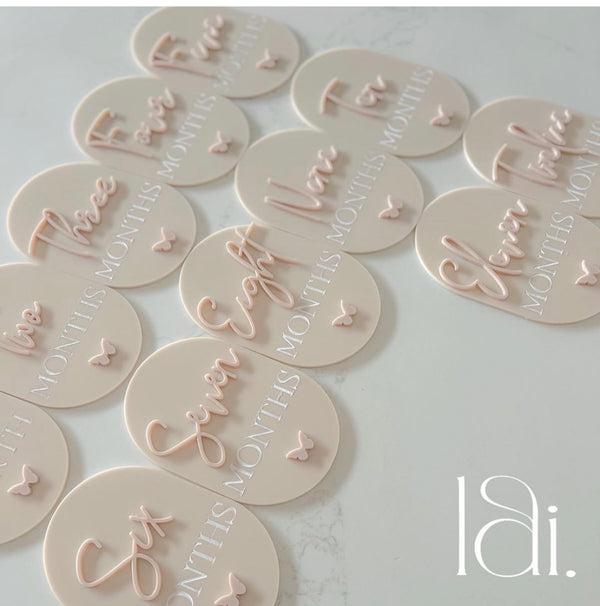Oval Milestone plaques / 12pk - littledreamersinteriors
