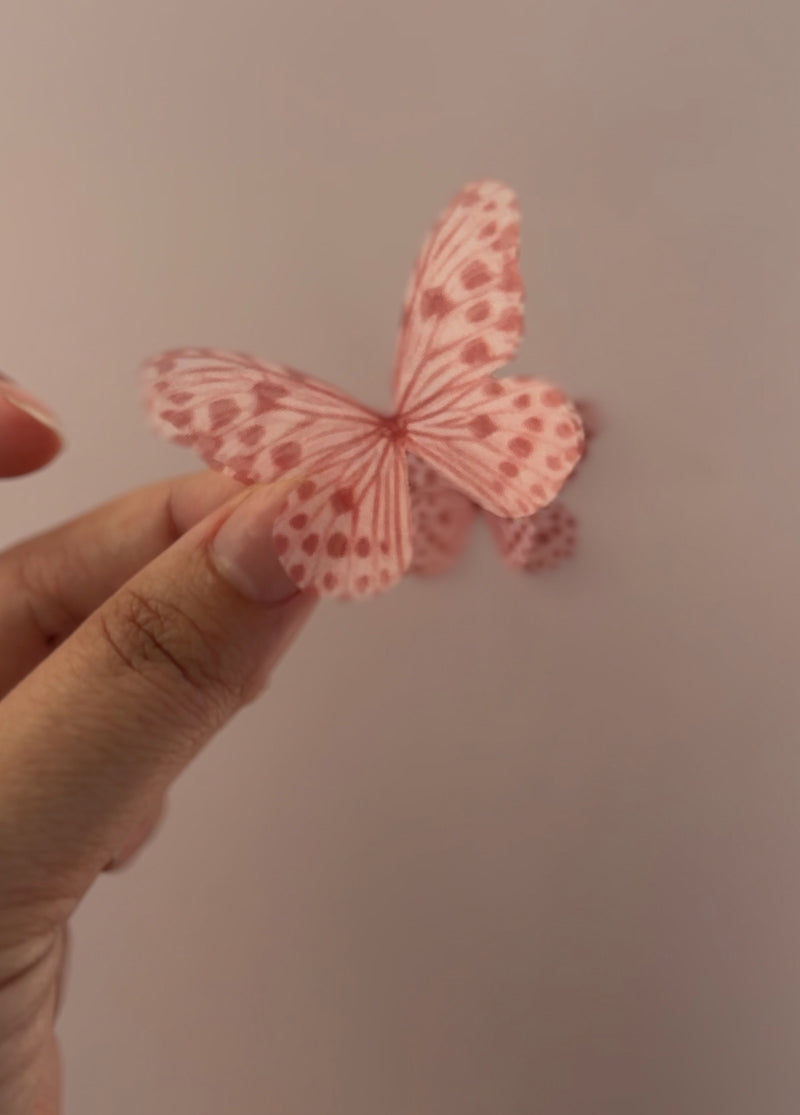 Blush Polka Silk Butterfly Flutters - littledreamersinteriors