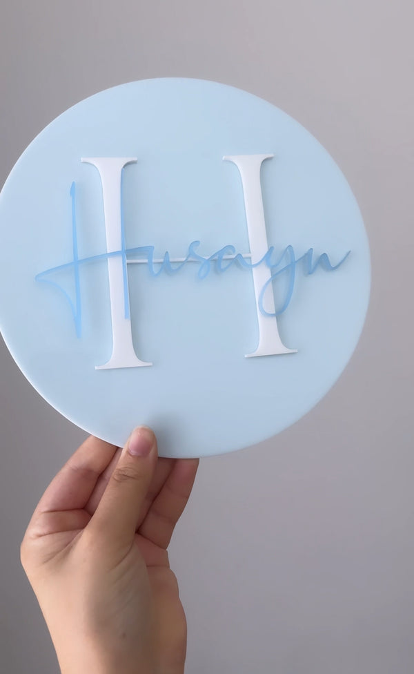 Round Initial / Name plaque - littledreamersinteriors