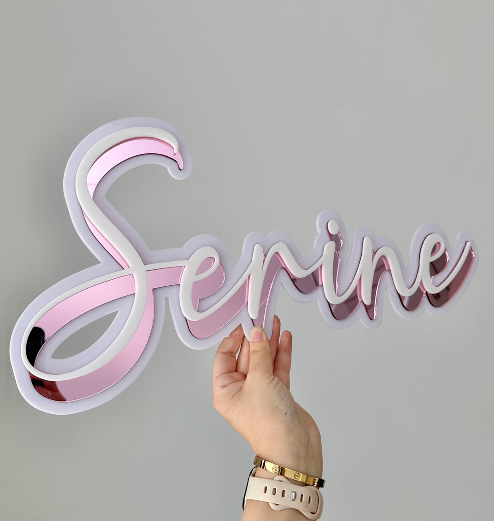 Shadow triple layer name plaque 