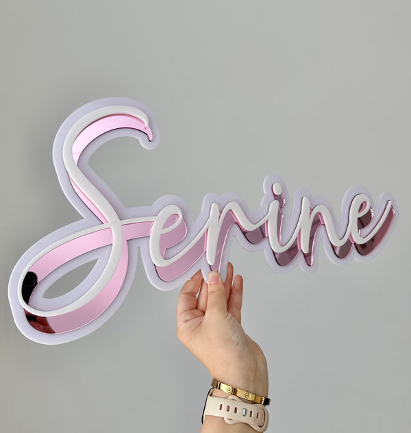 Shadow triple layer name plaque 