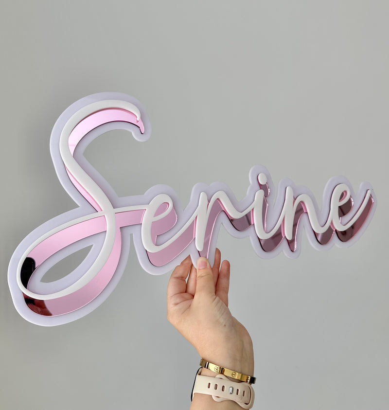 Shadow triple layer name plaque 