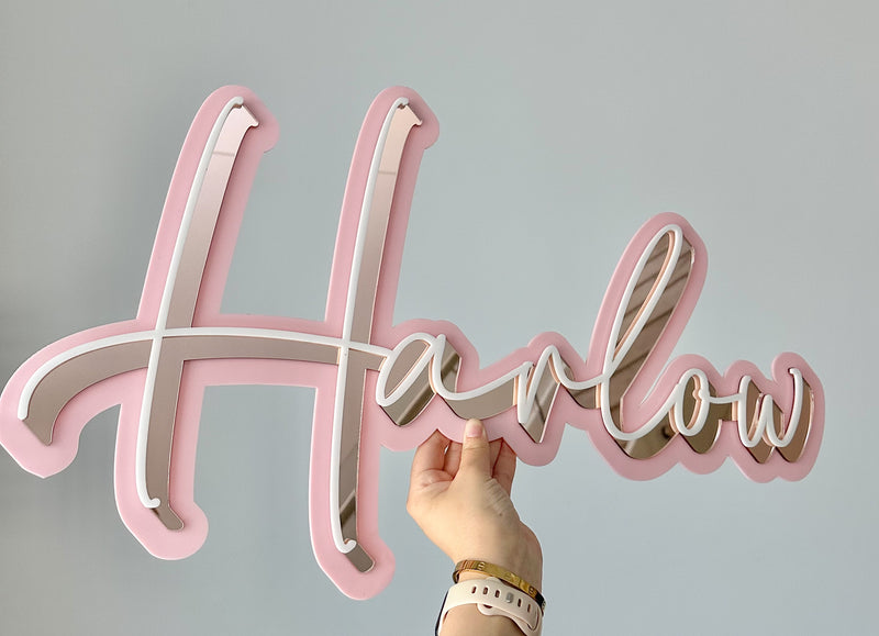 Shadow triple layer name plaque 