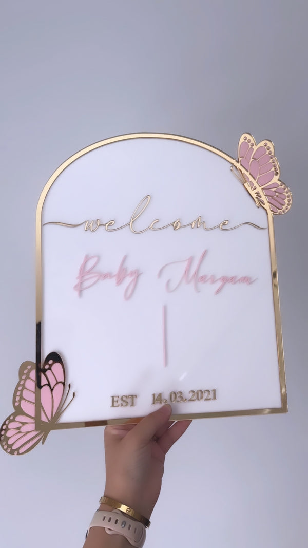 Welcome Baby Acrylic Arch 