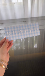 Gingham Name Plaque - littledreamersinteriors