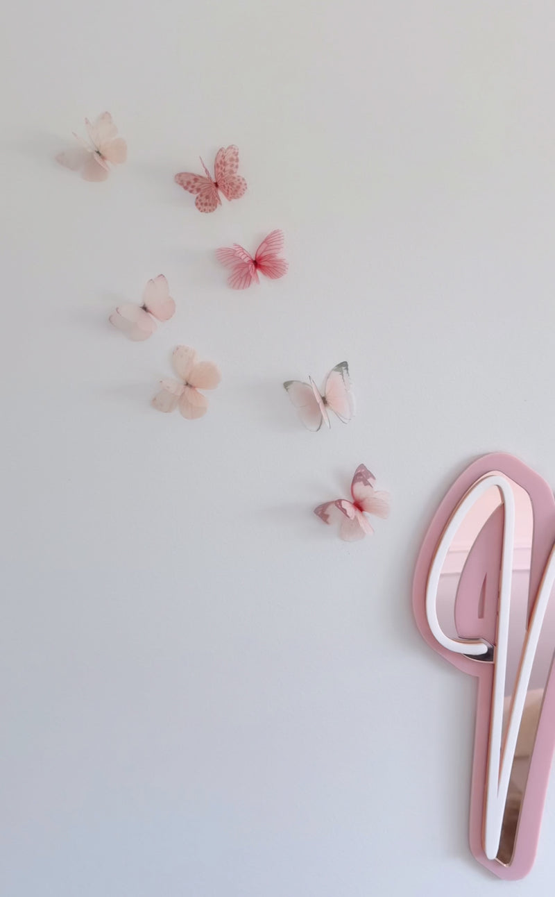 Pink Lace Silk Butterfly Flutters - littledreamersinteriors