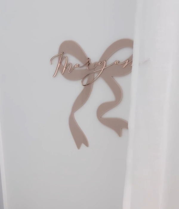 Bow With Script Name Wall Plaque - littledreamersinteriors