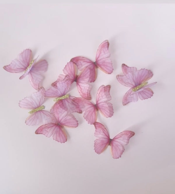 Strawberry & Cream Silk Butterfly Flutters