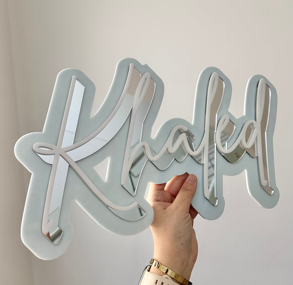 Shadow triple layer name plaque 