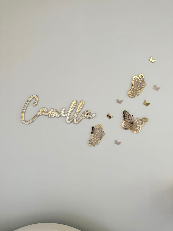 3D Double Layer Acrylic  Butterflies 