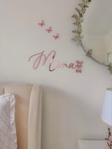 Acrylic Bow/Ballet Shoe Script Name - littledreamersinteriors