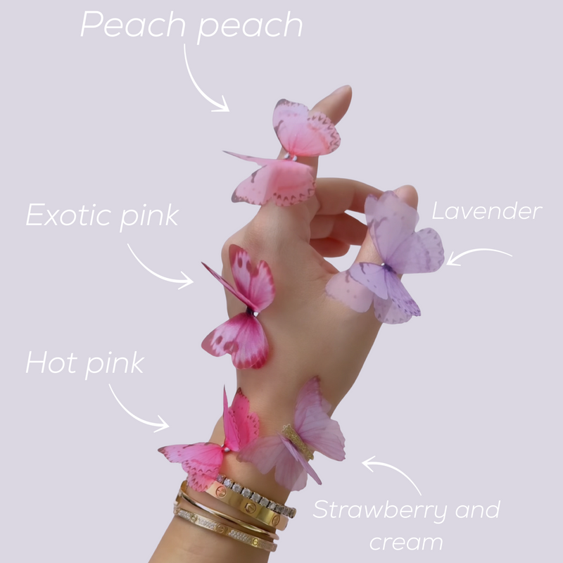 Strawberry & Cream Silk Butterfly Flutters