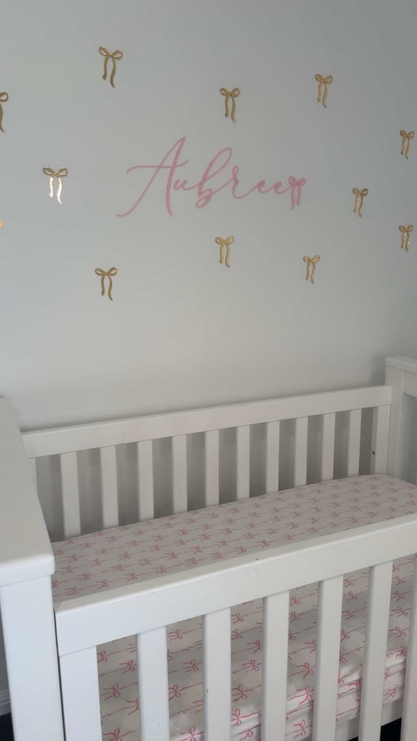 Acrylic Bow Name Script - littledreamersinteriors