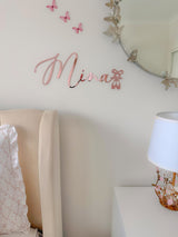 Acrylic Bow/Ballet Shoe Script Name - littledreamersinteriors