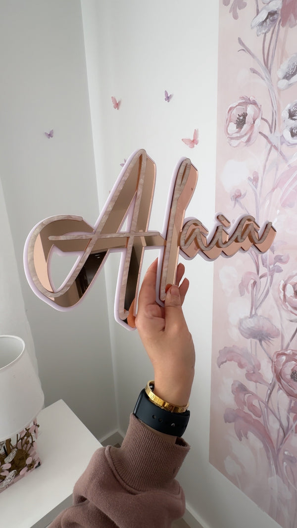 Pearl Triple Layer Name Sign - littledreamersinteriors