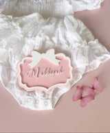 Personalised Vintage Bow Name Announcement Plaque – Custom Baby Name Sign | Little Dreamers Interiors - littledreamersinteriors