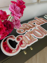 Retro Triple Layer Name Plaque