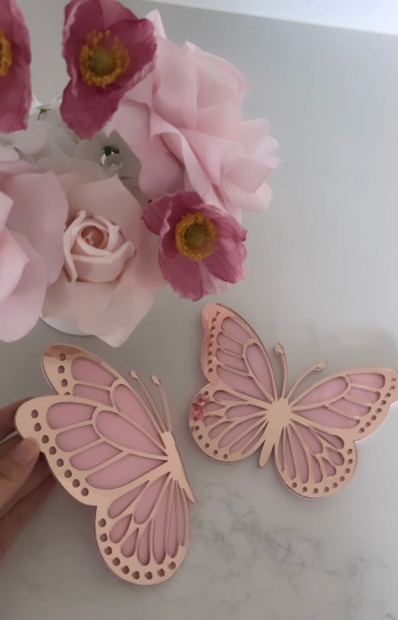 3D Double Layer Acrylic  Butterflies 