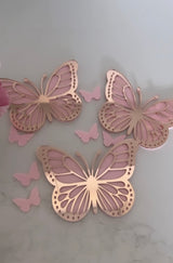 3D Double Layer Acrylic  Butterflies