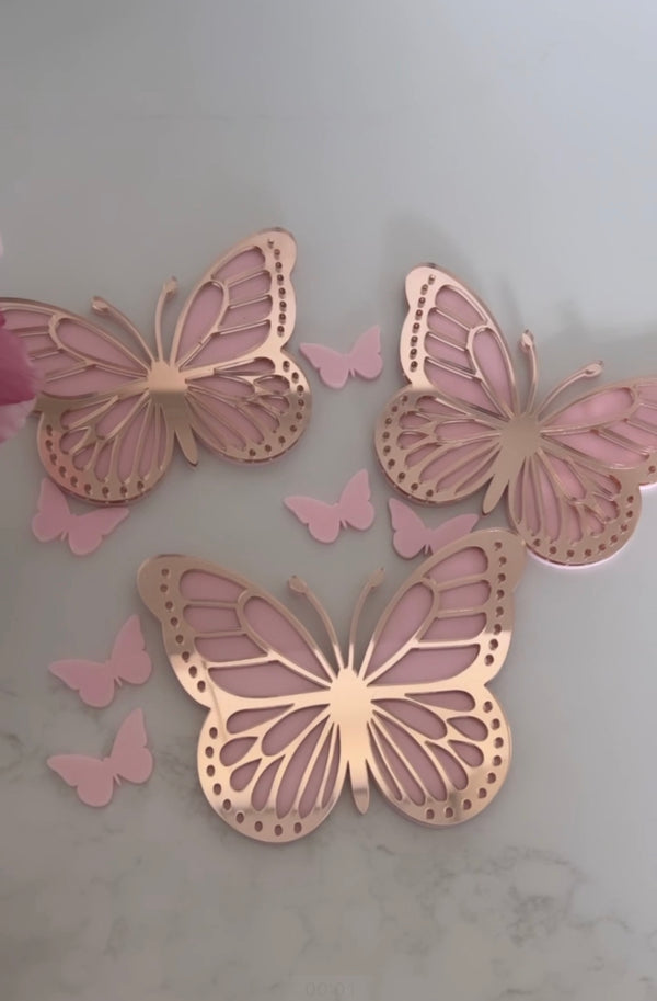3D Double Layer Acrylic  Butterflies