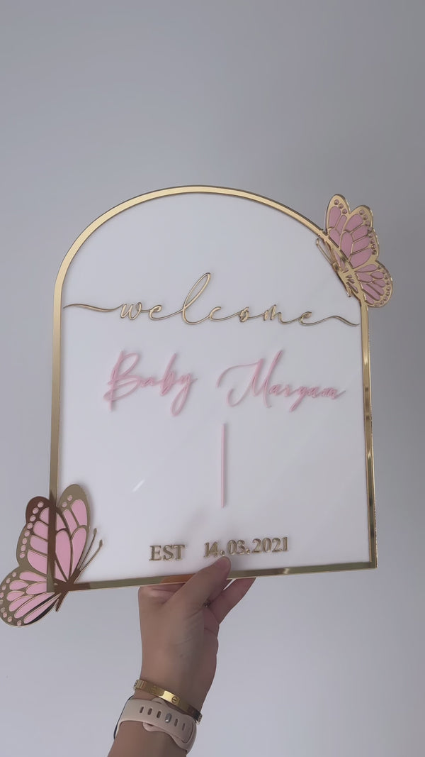 Welcome Baby Acrylic Arch 