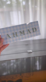 Gingham Name Plaque