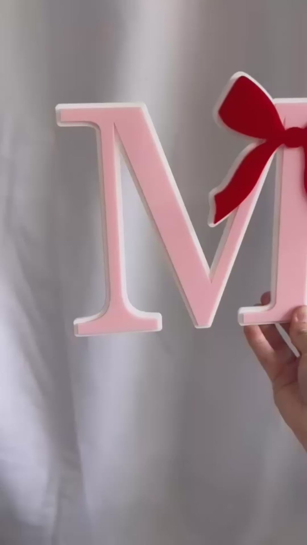 Acrylic triple layer bow letter initial littledreamersinteriors  room decor kids room decor baby nursery room styling 