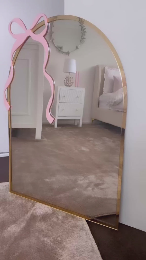 Acrylic bow mirror , kids personalised bow mirror littledreamersinteriors
