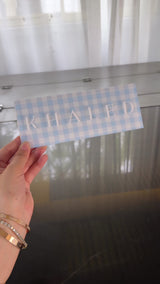 Gingham Name Plaque