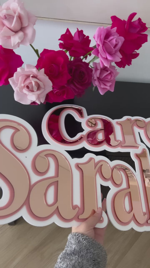 Retro Triple Layer Name plaque 