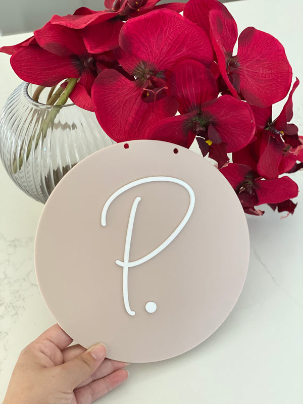 Personalised Initial with dot sign - littledreamersinteriors