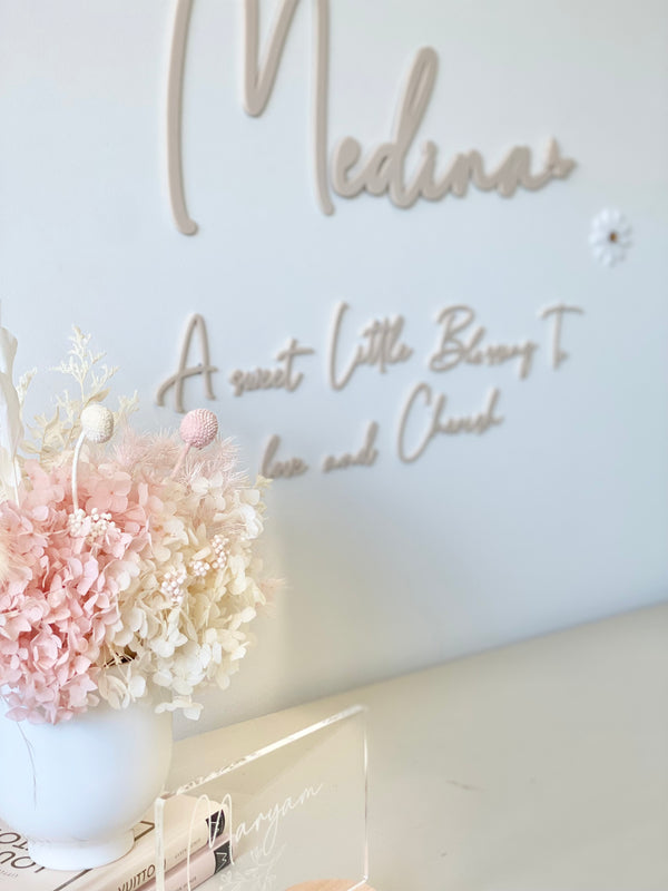 A Sweet Little Blessing To Love And Cherish Wall Script - littledreamersinteriors