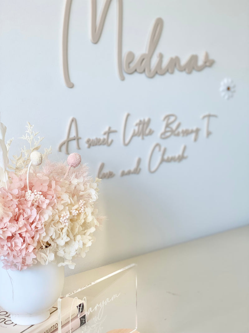 A Sweet Little Blessing To Love And Cherish Wall Script - littledreamersinteriors