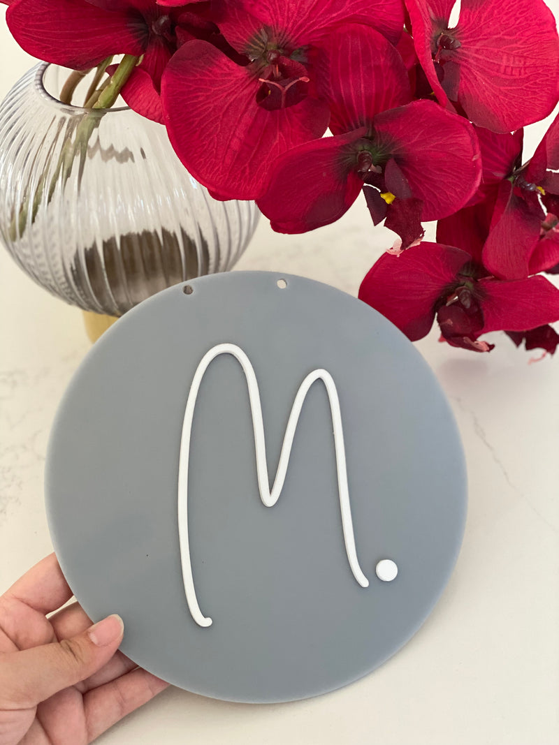 Personalised Initial with dot sign - littledreamersinteriors