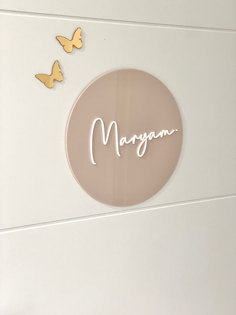 Round Name Plaque - littledreamersinteriors