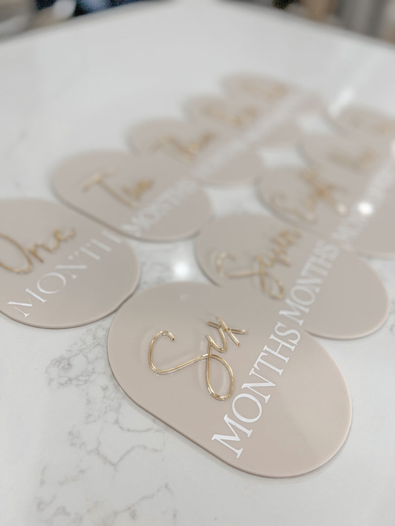 Oval Milestone plaques / 12pk - littledreamersinteriors