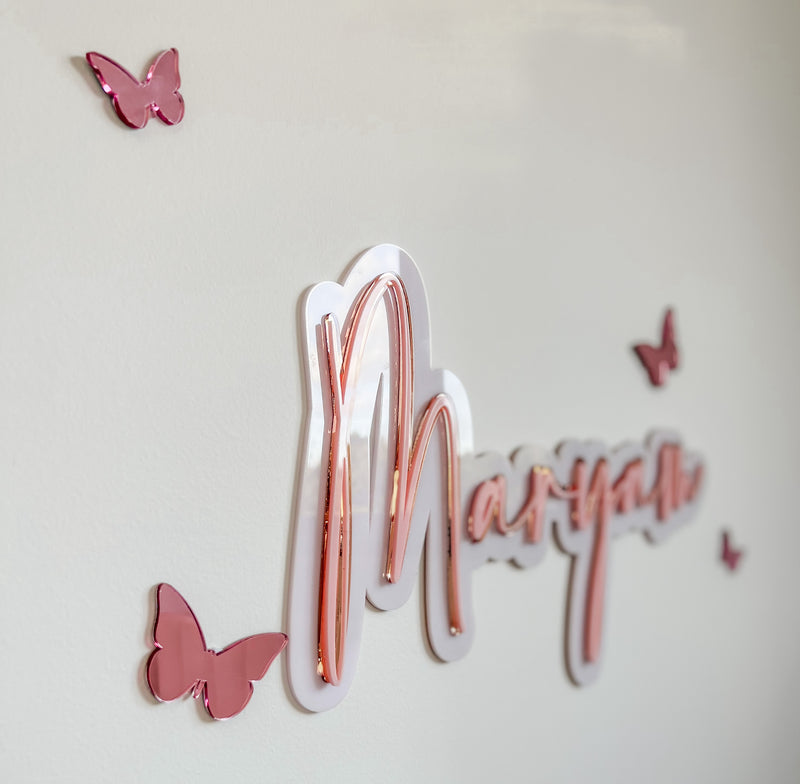 Triple Layered Name Sign - littledreamersinteriors