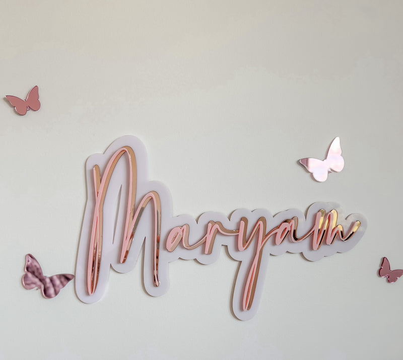 Triple Layered Name Sign - littledreamersinteriors