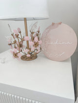 Round Floral Name sign - littledreamersinteriors