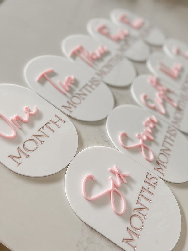 Oval Milestone plaques / 12pk - littledreamersinteriors