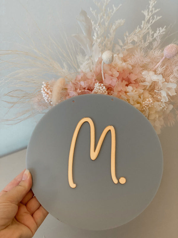 Personalised Initial with dot sign - littledreamersinteriors